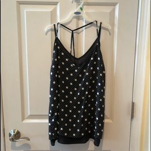 Black and white polka dot tank top